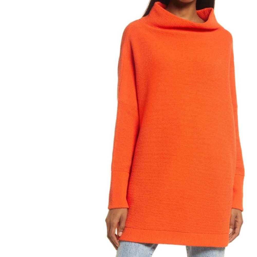 Free People Orange Oversized Sweater